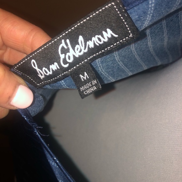 👇🏻$ Markdown to final price.Sam Edelman tank blouse in a navy/burgundy pattern - Picture 8 of 9